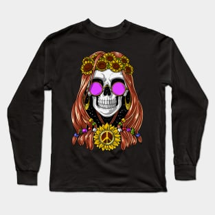 Hippie Skull Long Sleeve T-Shirt